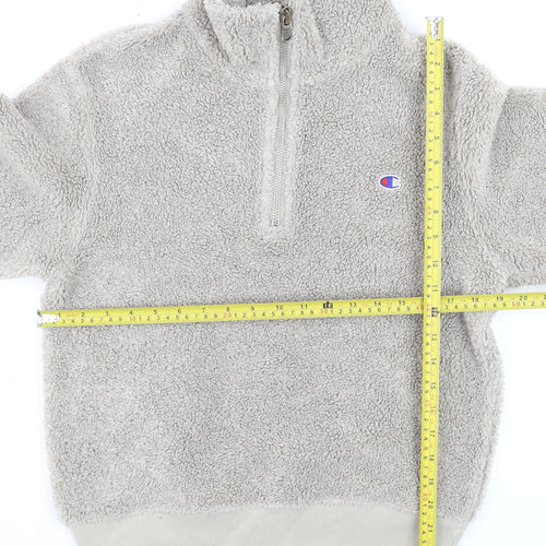 Champion Women’s Beige 1/2 Zip Fleece Sweatshirt Medium