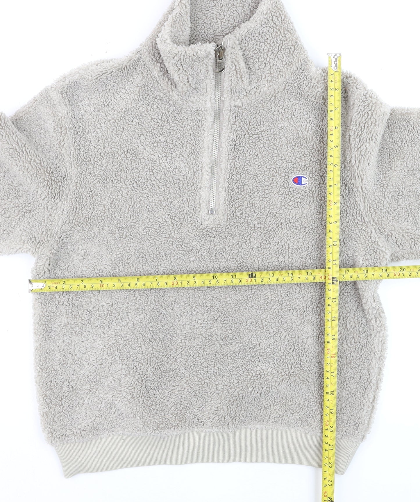 Champion Women’s Beige 1/2 Zip Fleece Sweatshirt Medium