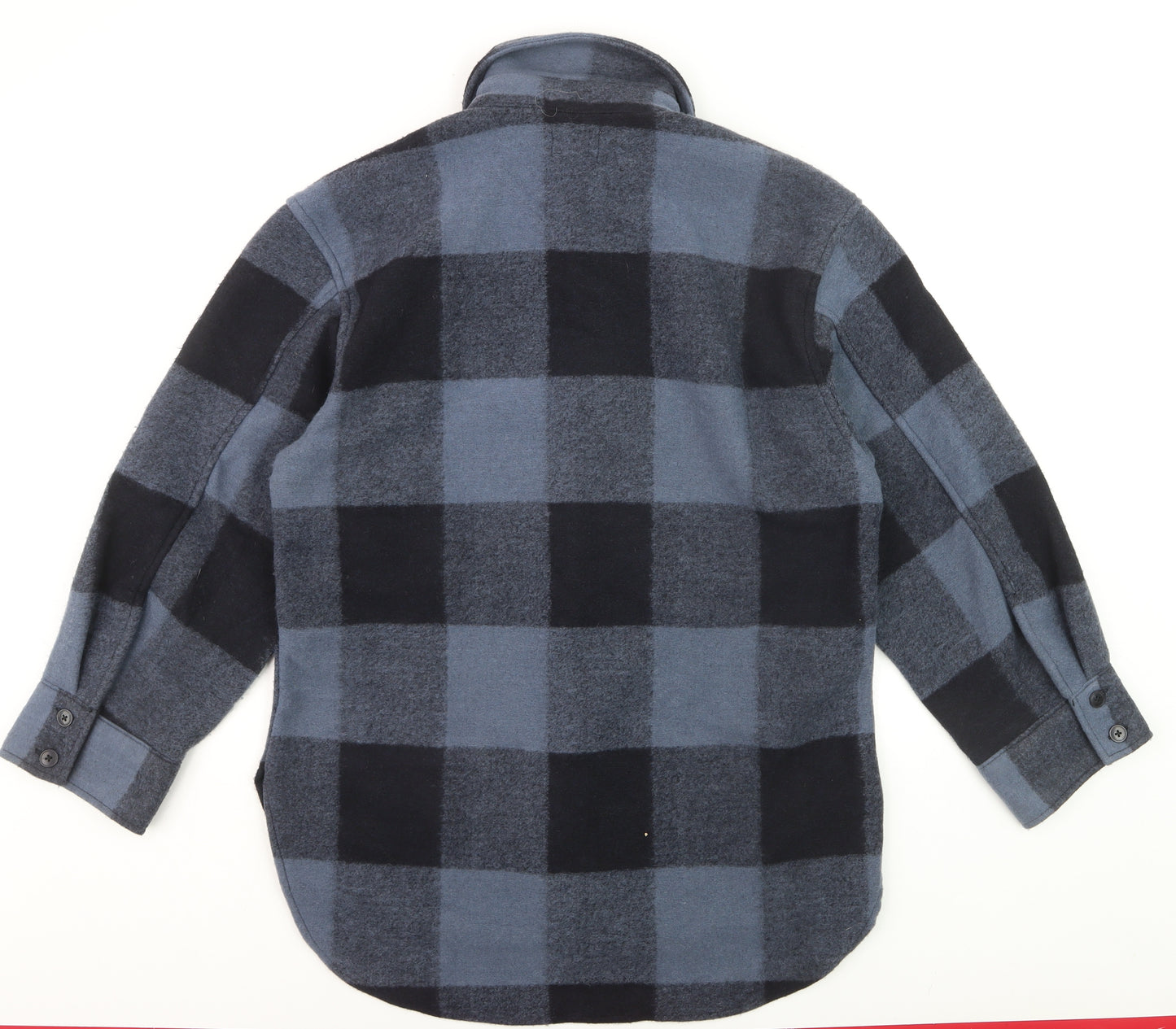 H&M Men's Blue Check Flannel Button-Up Shirt XS Casual Long Sleeve