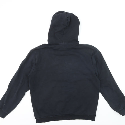 Puma Men's Black Pullover Hoodie M Logo Sports Fleece Sweatshirt