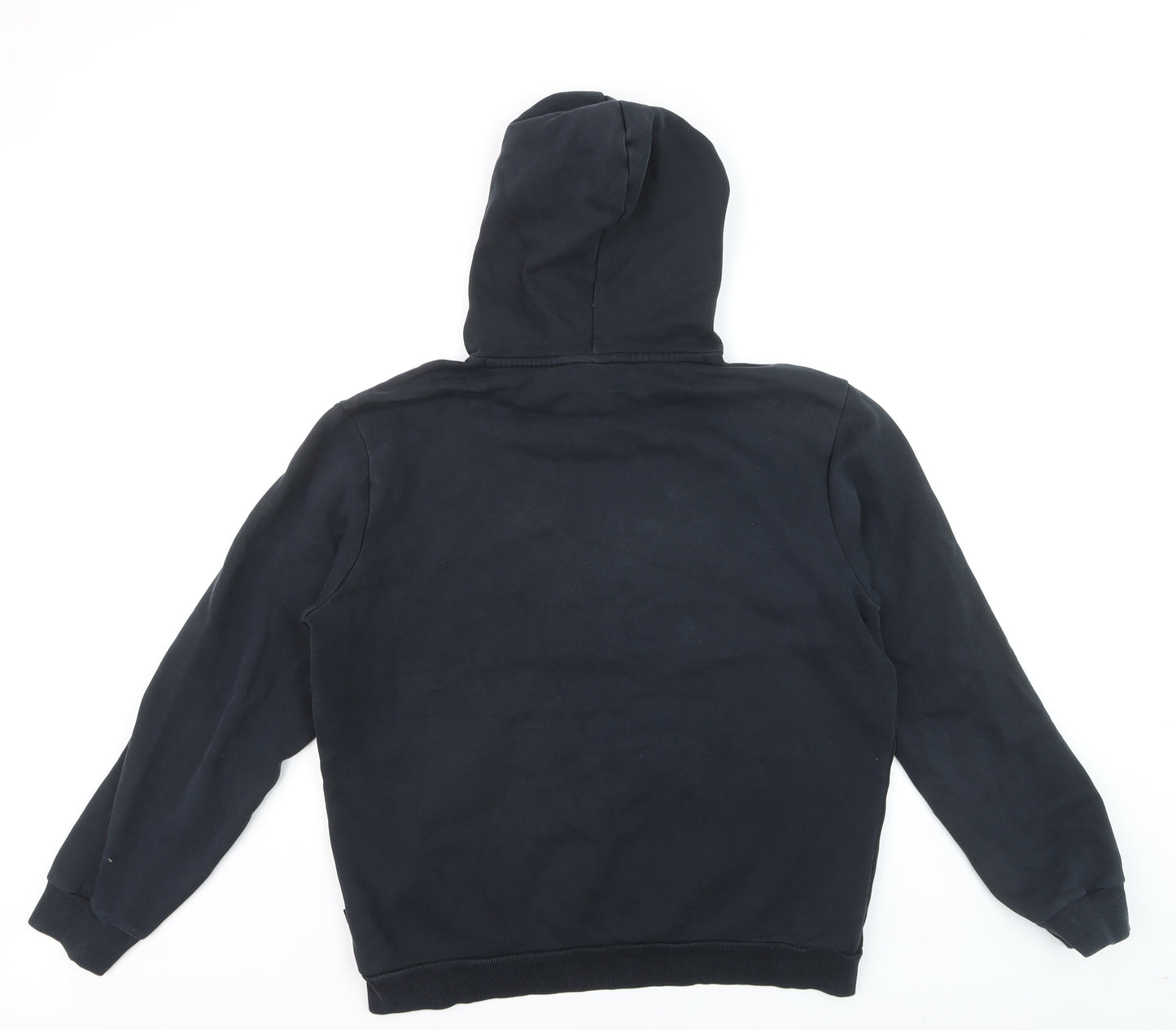 Puma Men's Black Pullover Hoodie M Logo Sports Fleece Sweatshirt