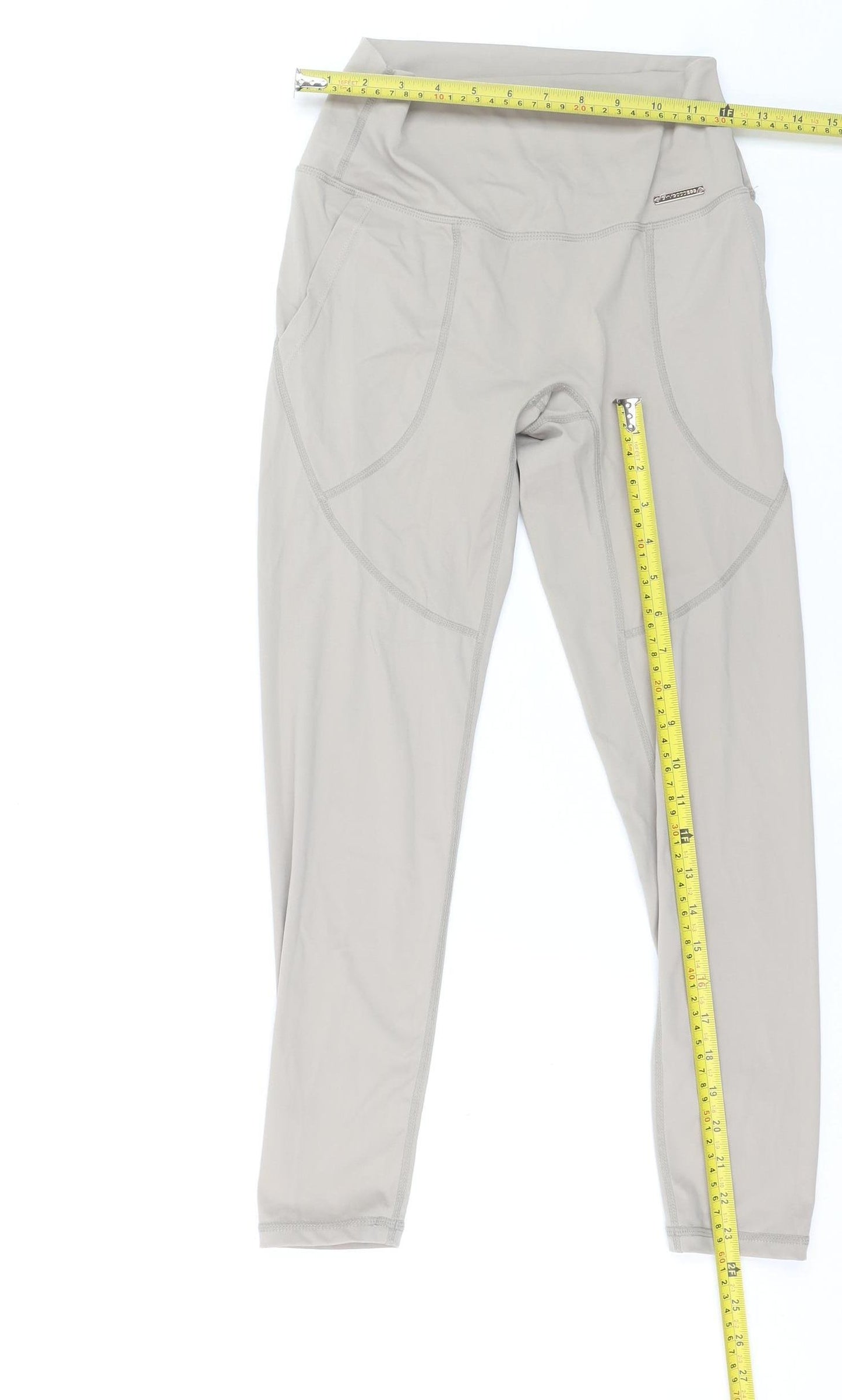 GYMGODDESS Womens Beige Leggings L Activewear High Waist Stretch