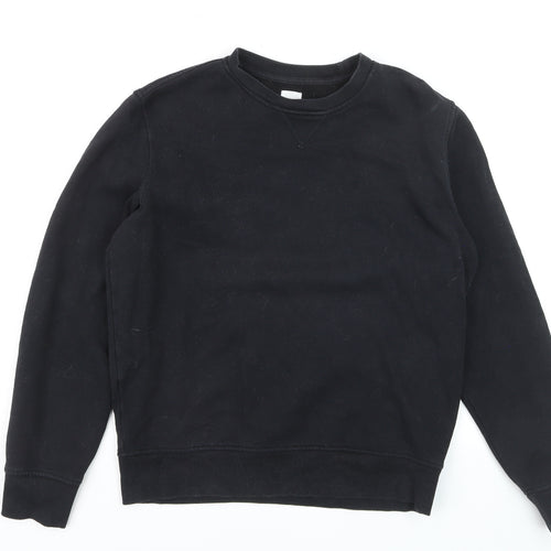 GAP Men's Black Cotton Blend Crew Neck Pullover Sweatshirt S