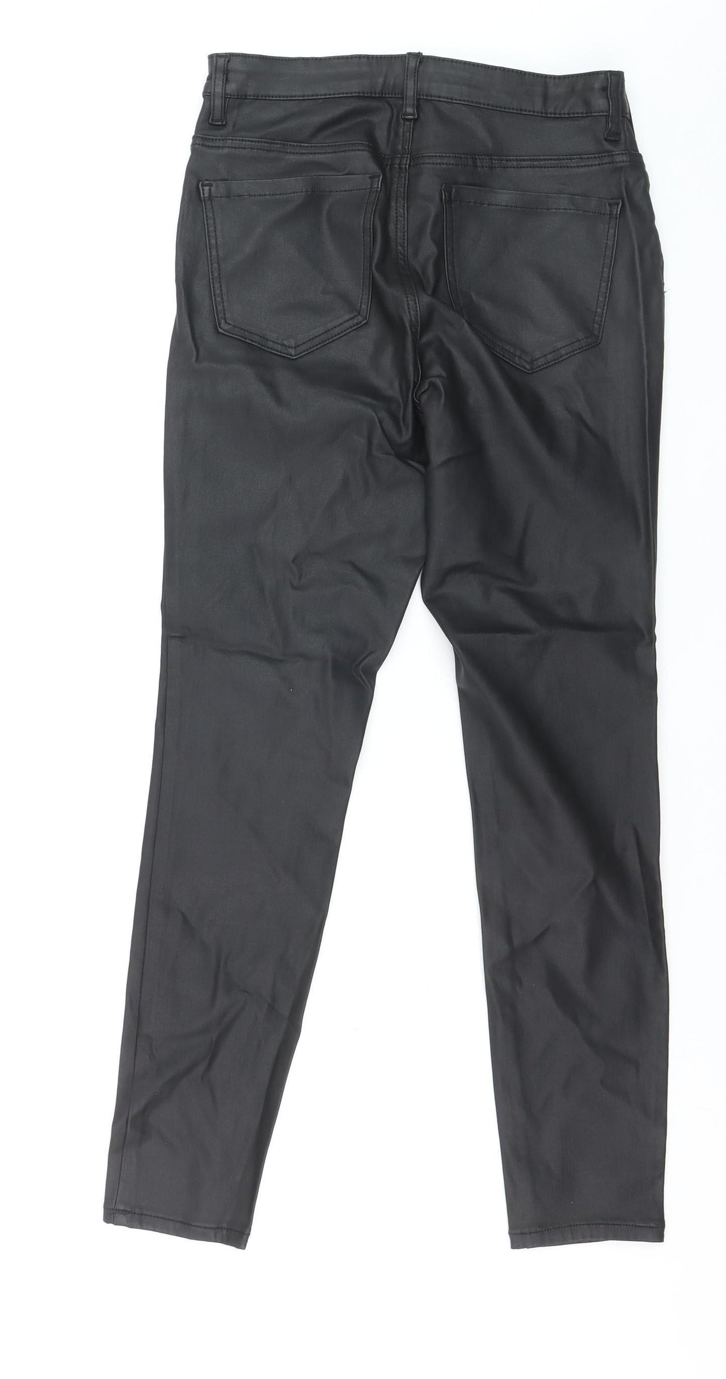 Lipsy London Women's Black Coated Jegging Style Leggings Size 10R