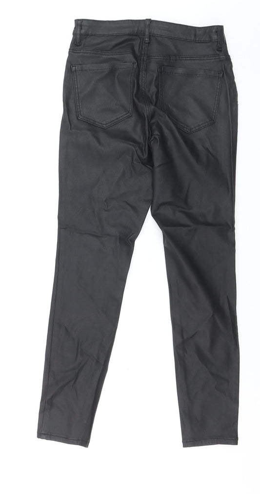 Lipsy London Women's Black Coated Jegging Style Leggings Size 10R