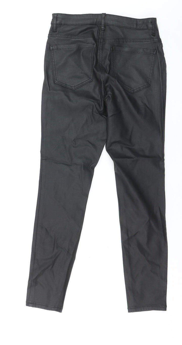 Lipsy London Women's Black Coated Jegging Style Leggings Size 10R