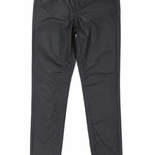 Lipsy London Women's Black Coated Jegging Style Leggings Size 10R