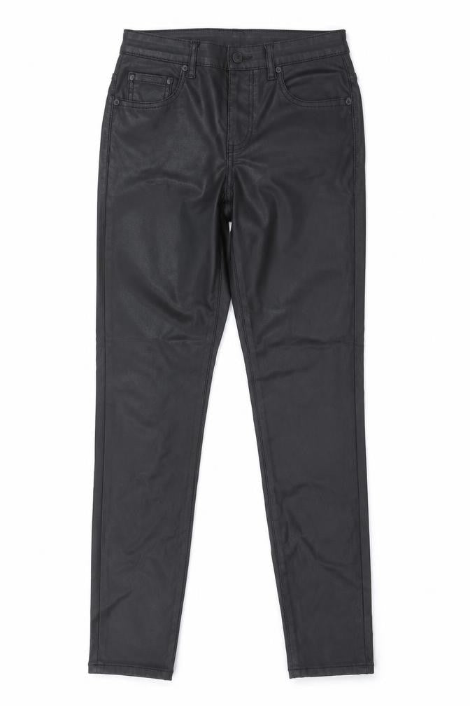 Lipsy London Women's Black Coated Jegging Style Leggings Size 10R