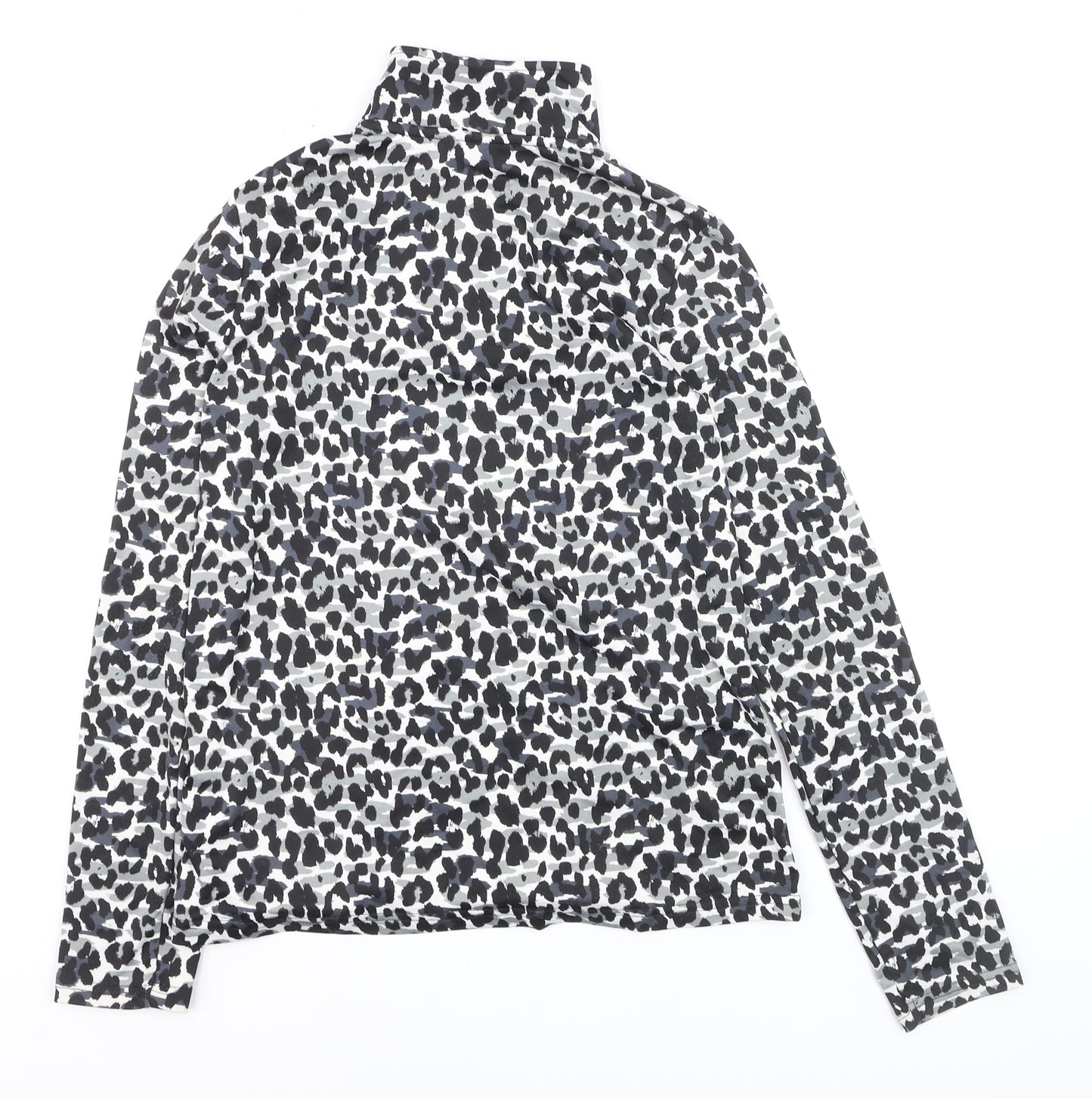 Crivit Women’s Grey Animal Print 1/4 Zip Pullover Sweatshirt Size 12
