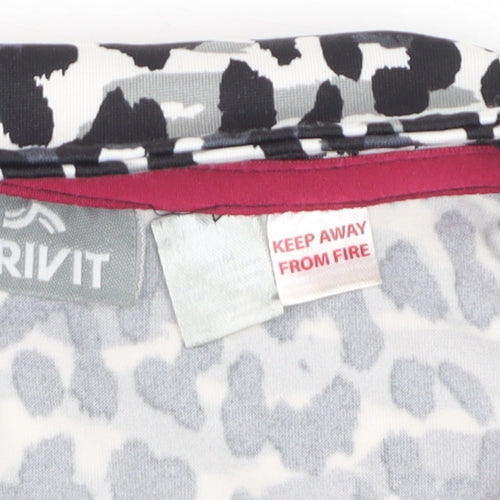 Crivit Women’s Grey Animal Print 1/4 Zip Pullover Sweatshirt Size 12