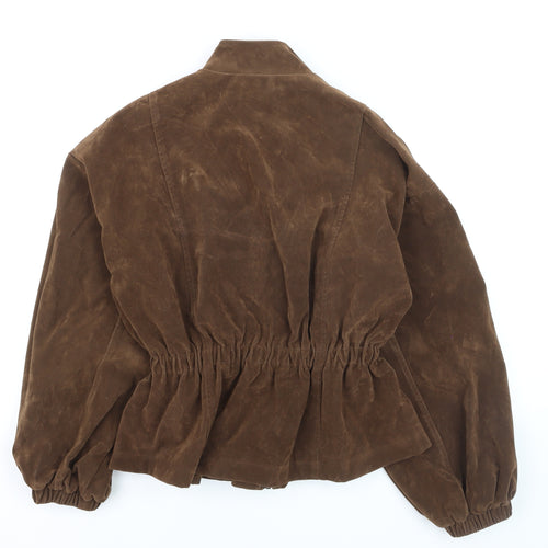 PrettyLittleThing Womens Brown Bomber Jacket Size S Relaxed Fit