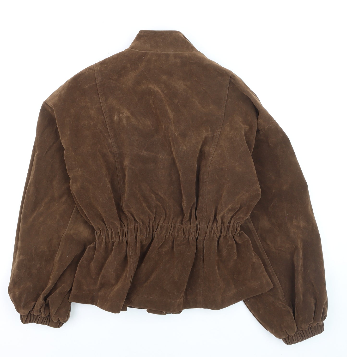 PrettyLittleThing Womens Brown Bomber Jacket Size S Relaxed Fit