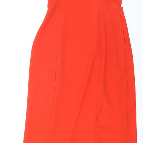 ZARA Women Red Bodycon Knee Length Sleeveless Zip Dress Size 12