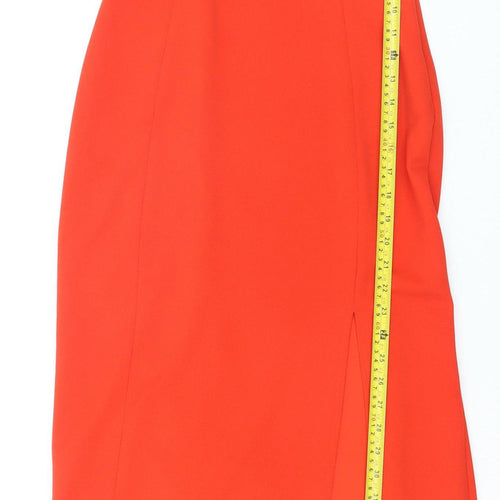 ZARA Women Red Bodycon Knee Length Sleeveless Zip Dress Size 12