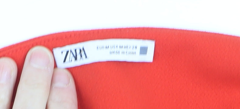 ZARA Women Red Bodycon Knee Length Sleeveless Zip Dress Size 12