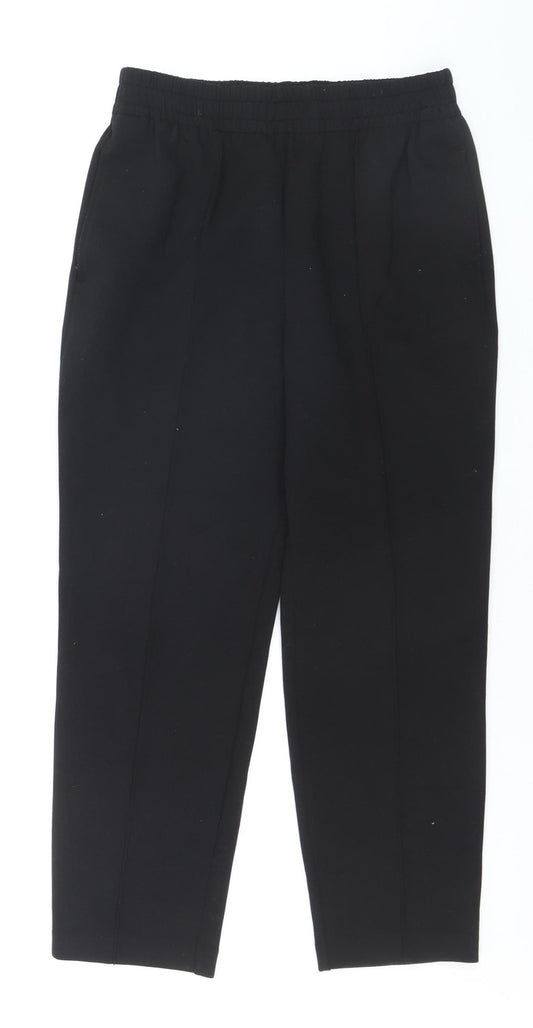 Dunnes Women Black Small Elastic Waist Tapered Trousers