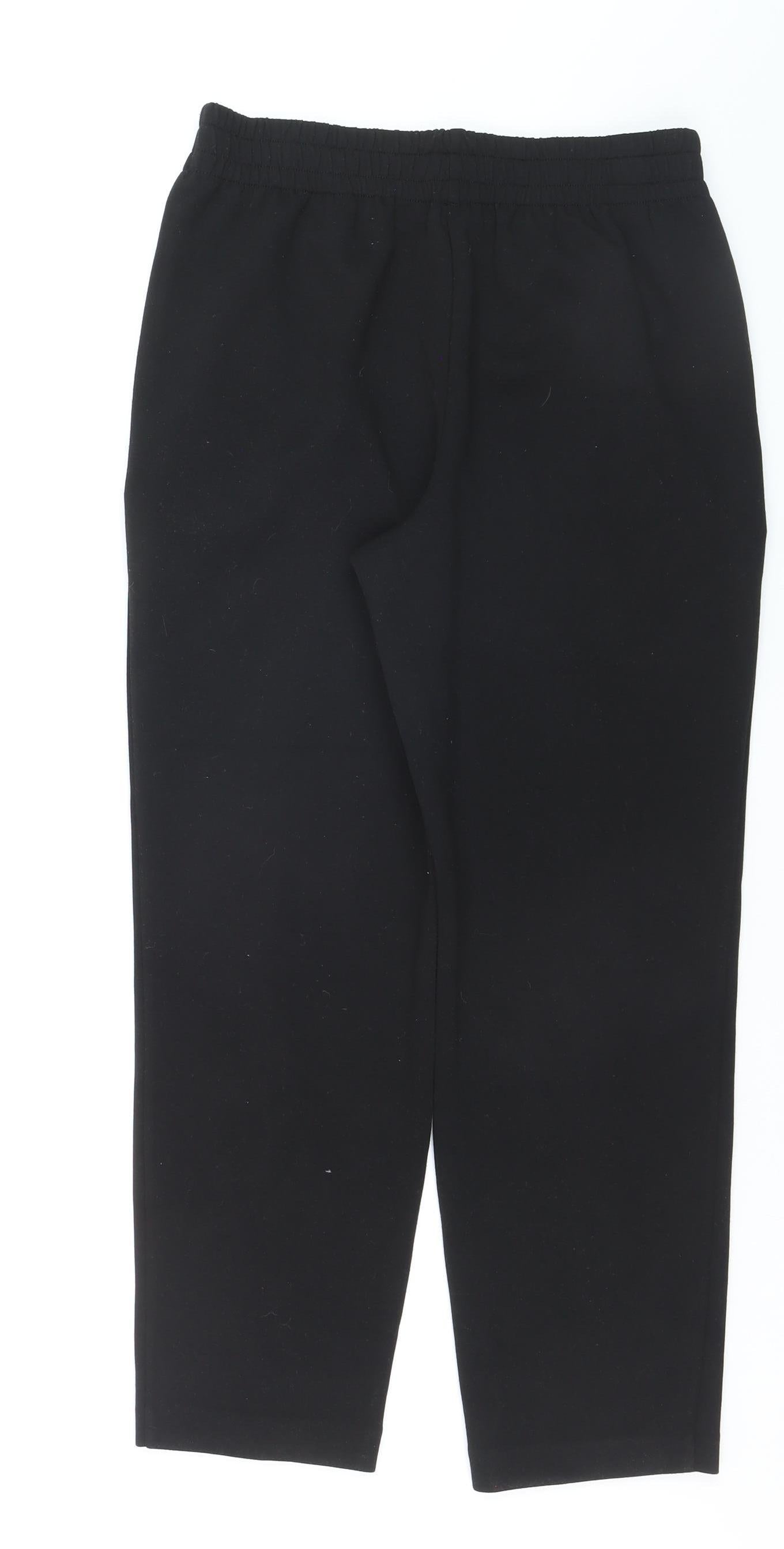 Dunnes Women Black Small Elastic Waist Tapered Trousers