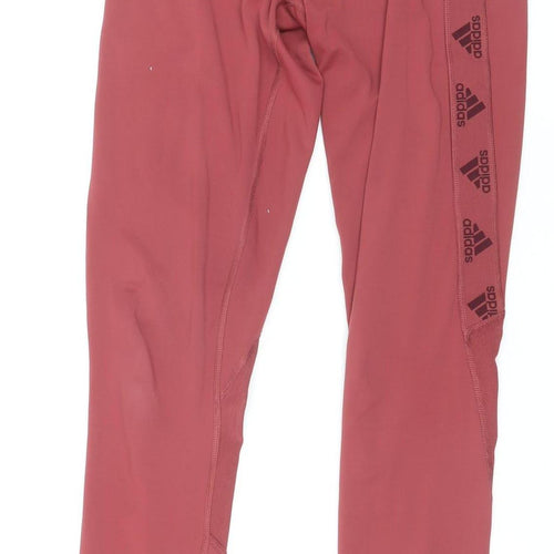 Adidas Women’s Red AEROREADY Leggings S 8-10 Breathable Tight Fit