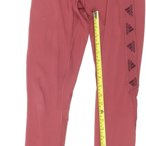 Adidas Women’s Red AEROREADY Leggings S 8-10 Breathable Tight Fit