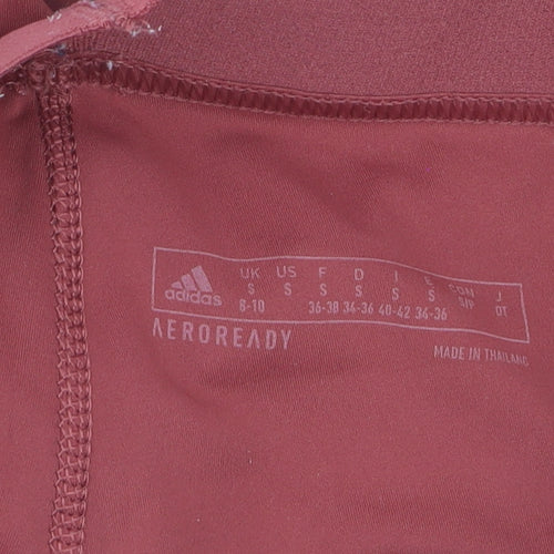 Adidas Women’s Red AEROREADY Leggings S 8-10 Breathable Tight Fit