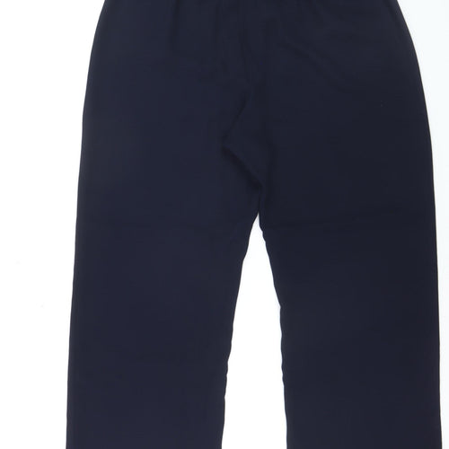 ELVI Women's Blue Wide-Leg Crepe Trousers Size 16