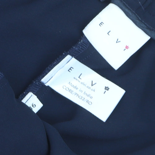 ELVI Women's Blue Wide-Leg Crepe Trousers Size 16