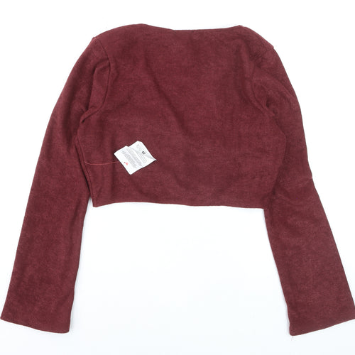 ASOS DESIGN Women's Red V-Neck Cropped Cardigan UK 12
