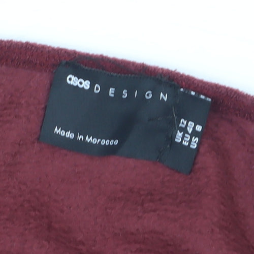 ASOS DESIGN Women's Red V-Neck Cropped Cardigan UK 12