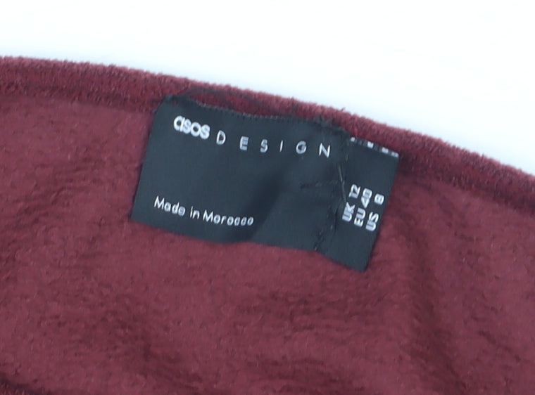 ASOS DESIGN Women's Red V-Neck Cropped Cardigan UK 12