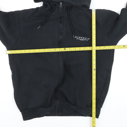 McKenzie Men's Black Full Zip Hoodie Size L Cotton Blend