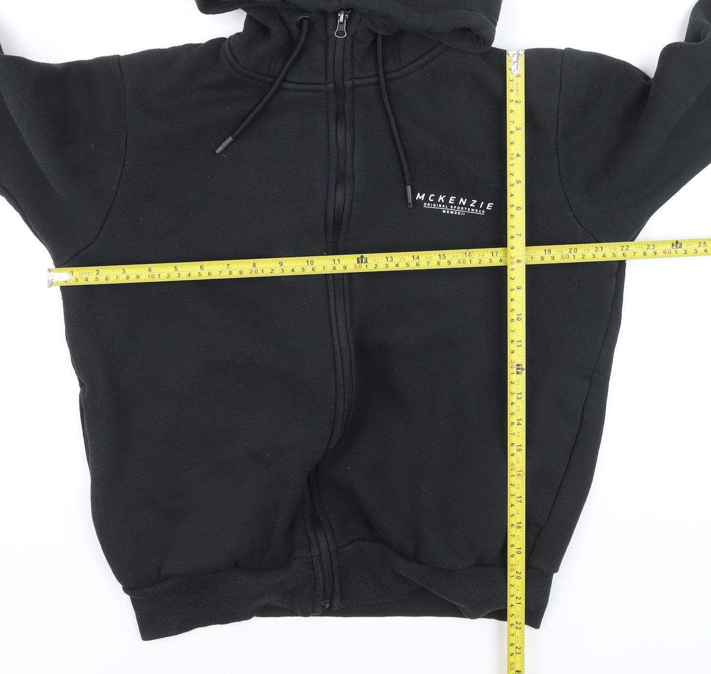 McKenzie Men's Black Full Zip Hoodie Size L Cotton Blend