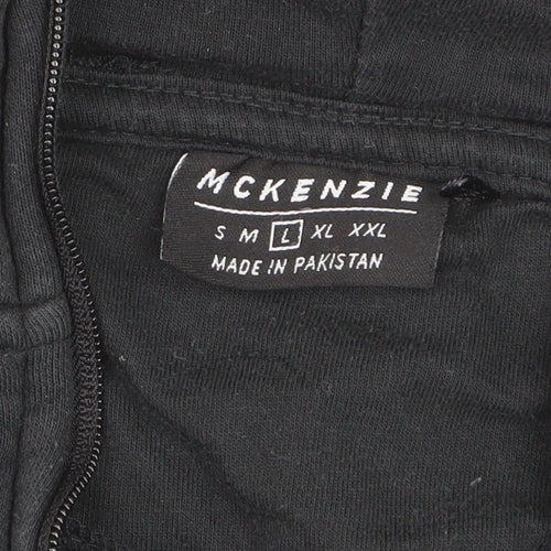 McKenzie Men's Black Full Zip Hoodie Size L Cotton Blend