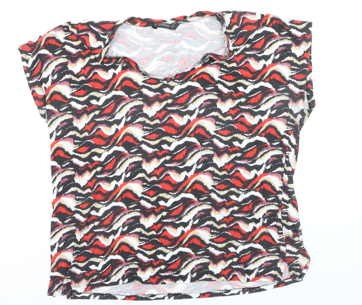 Dunnes Women’s Multicoloured V-Neck Cotton Modal T-Shirt L