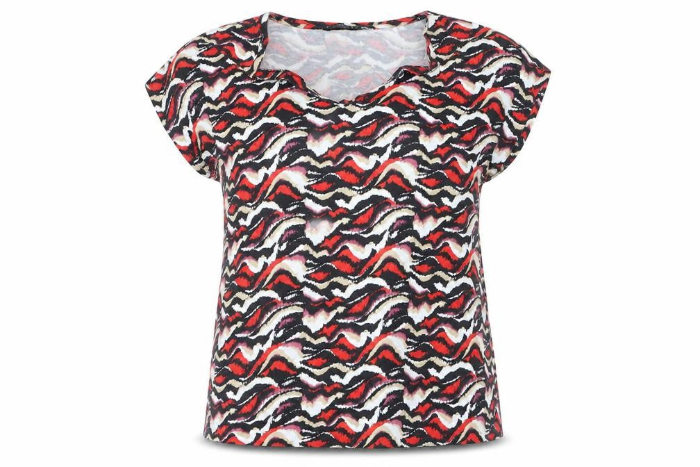 Dunnes Women’s Multicoloured V-Neck Cotton Modal T-Shirt L