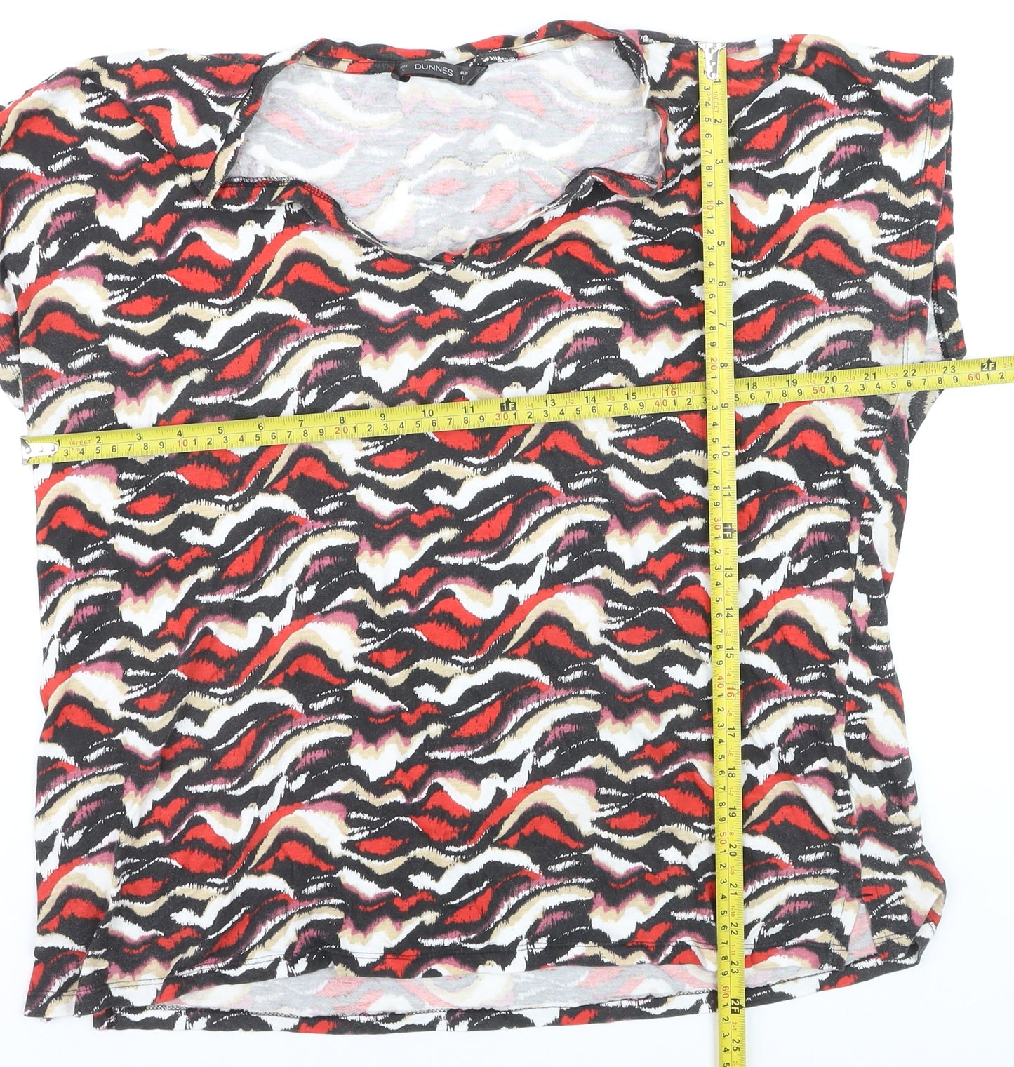 Dunnes Women’s Multicoloured V-Neck Cotton Modal T-Shirt L