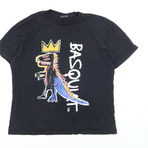 Primark x Basquiat Mens Black XL Graphic Art T-Shirt