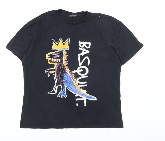 Primark x Basquiat Mens Black XL Graphic Art T-Shirt