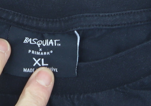 Primark x Basquiat Mens Black XL Graphic Art T-Shirt