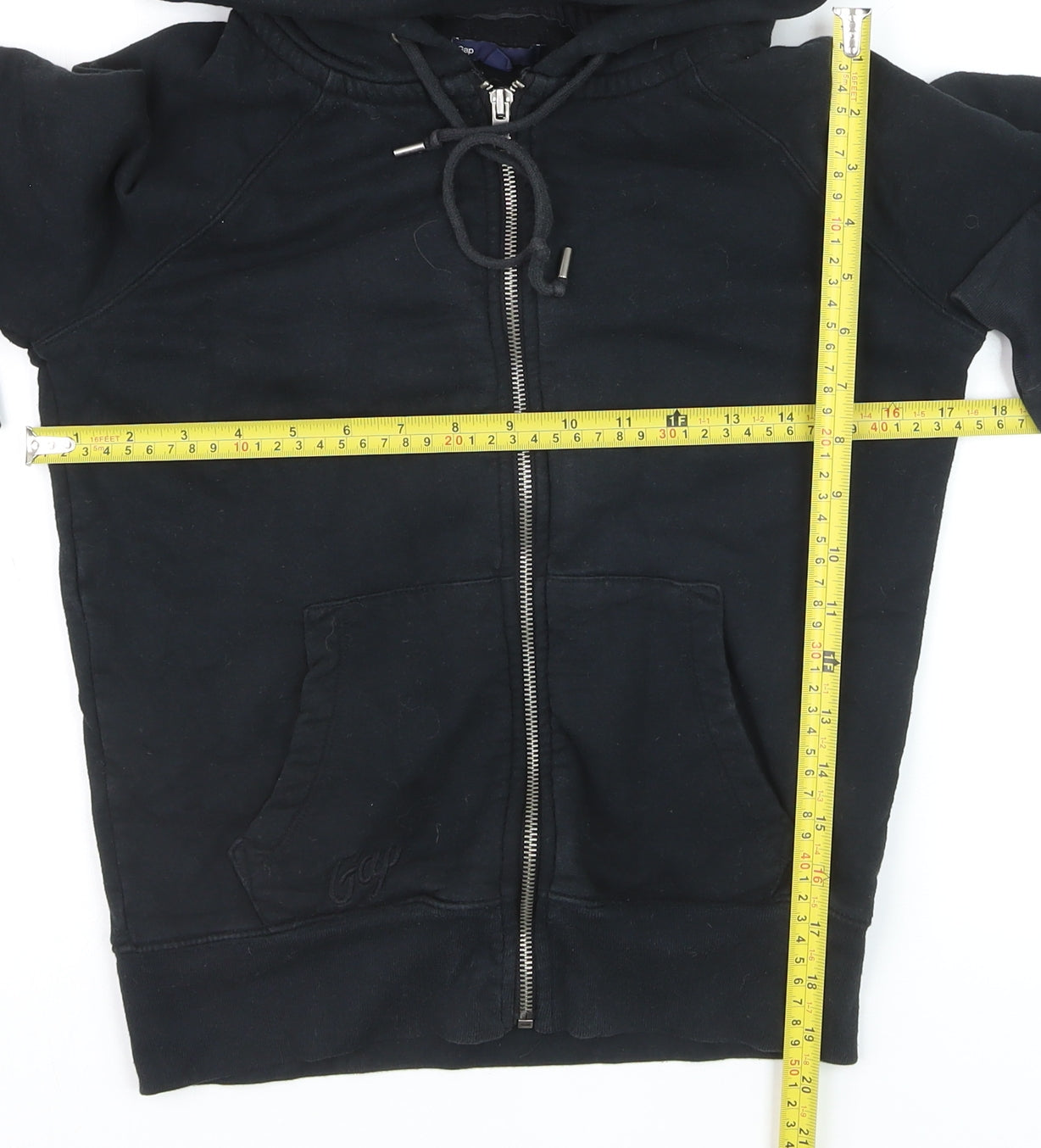 GAP Men’s Black Full Zip Hoodie Small Cotton Blend