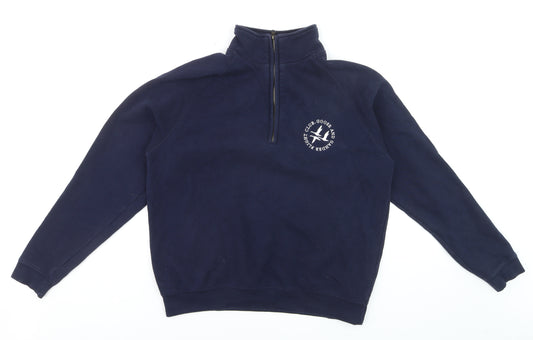 Goose & Gander Men's Navy Blue 1/4 Zip Sweatshirt L Fleece Pullover