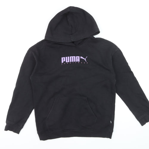 Puma Boys Black Hoodie 15-16 Years Pullover Hooded Sweatshirt