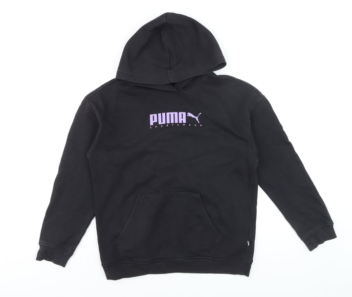 Puma Boys Black Hoodie 15-16 Years Pullover Hooded Sweatshirt