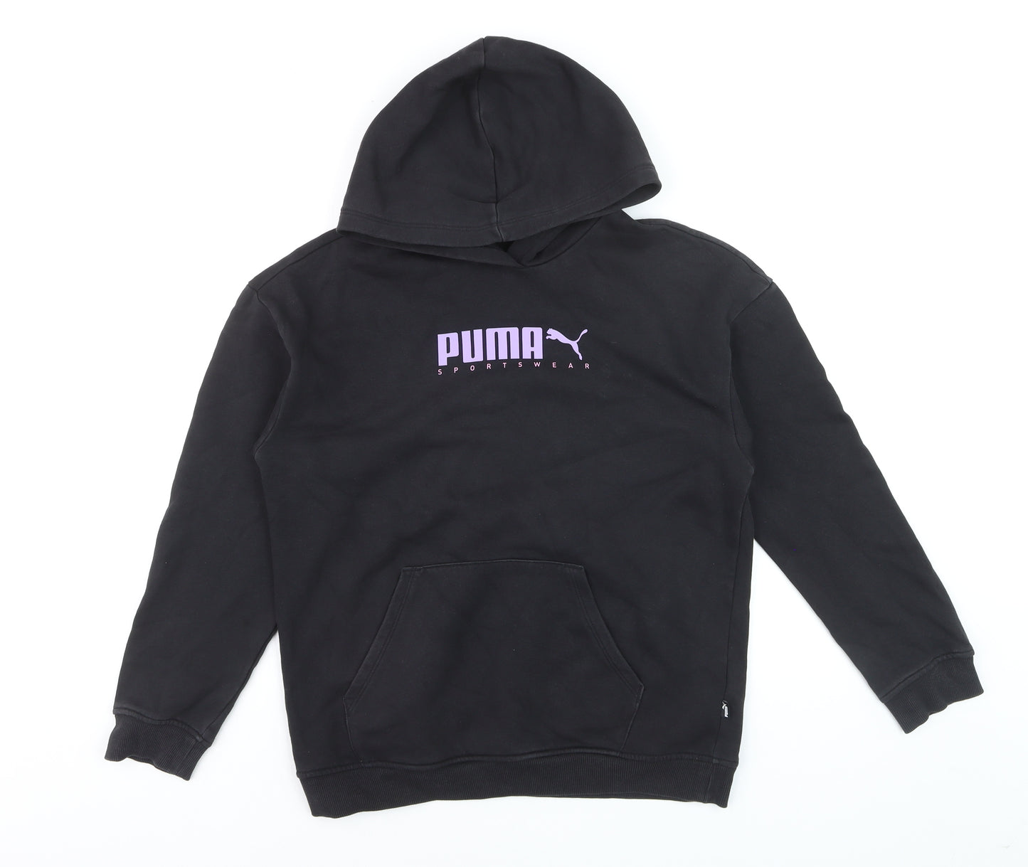 Puma Boys Black Hoodie 15-16 Years Pullover Hooded Sweatshirt