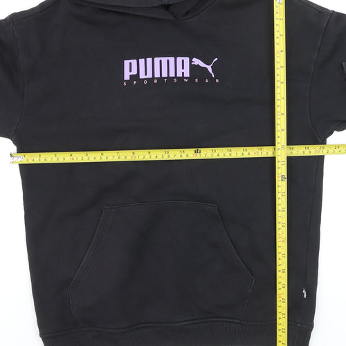 Puma Boys Black Hoodie 15-16 Years Pullover Hooded Sweatshirt
