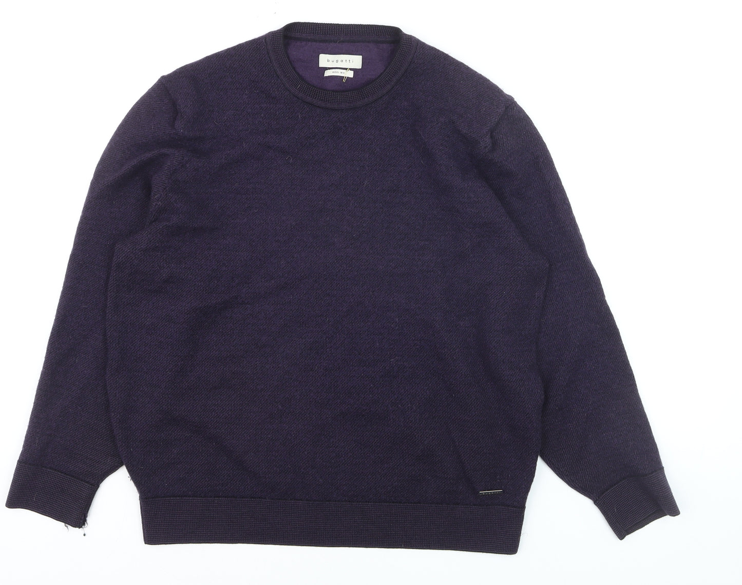Bugatti Men’s Purple Wool Mix Crew Neck Jumper Size 2XL