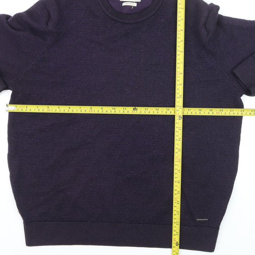 Bugatti Men’s Purple Wool Mix Crew Neck Jumper Size 2XL