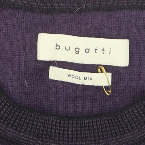 Bugatti Men’s Purple Wool Mix Crew Neck Jumper Size 2XL