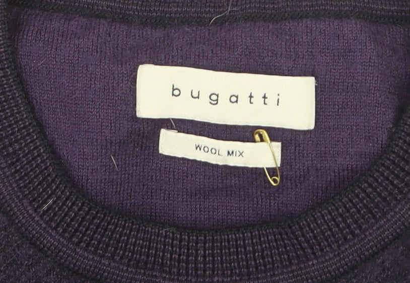 Bugatti Men’s Purple Wool Mix Crew Neck Jumper Size 2XL