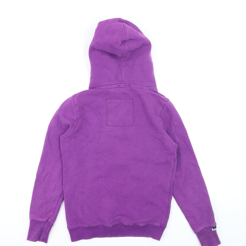 Superdry Men's Purple Pullover Hoodie Medium Graphic Logo Fleece