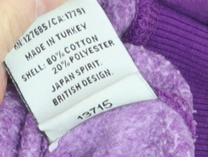 Superdry Men's Purple Pullover Hoodie Medium Graphic Logo Fleece